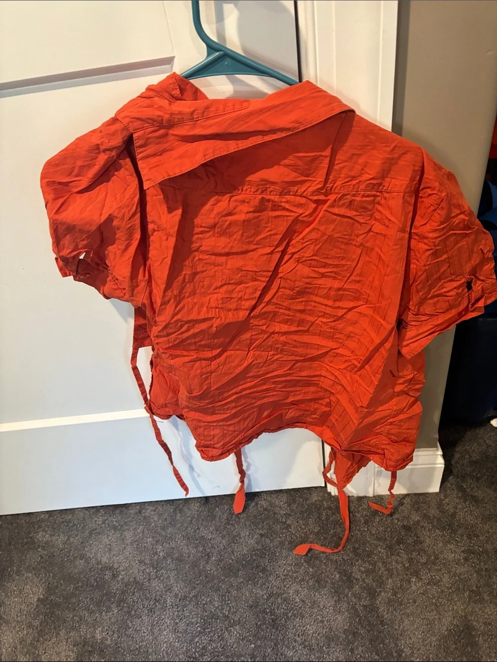 The Limited Kids' Orange Ruffle-Trim Tie-Front Jacket